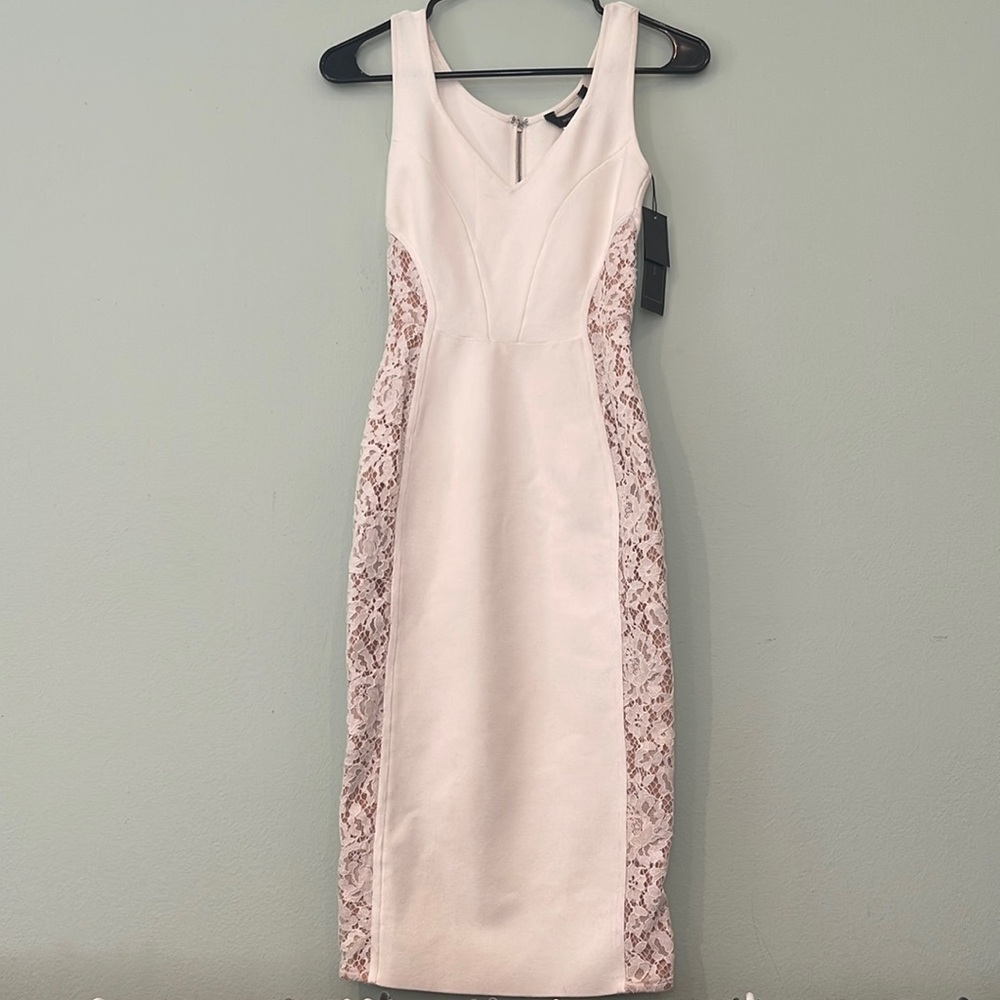 BCBG White lace bandage dress